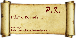 Pék Kornél névjegykártya
