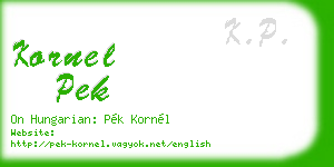kornel pek business card